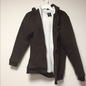 Brown polo club used medium thermal lined hoodie